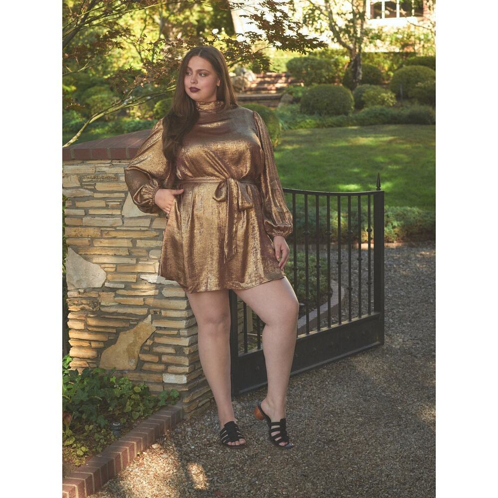 Odells NWT Cecilia Gold Mini Dress 2X